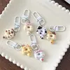 Llavero de Gato Lindo con Donut Colgante de Corazón de Dibujos Animados Femenino Accesorio de Regalo para Pareja Mejor Amigo Colgante