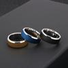 Anillo de moda simple de acero inoxidable Anillo de pulsera creativo y dominante para hombre europeo y americano acero de titanio anillo de arena dorada