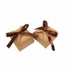 Caixa Quadrada de Papel Kraft Europeu com Corda de Cânhamo e Cartão Redondo Casamento Caixa Personalizada para Doces Caixa Simples para Doces de Casamento