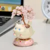 Árbol de la Fortuna de Cristal Creativo que se Mueve Gato Giratorio Decoración de Escritorio de Oficina Regalo de Cumpleaños Adorno de Escritorio Gatito