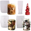 Molde para Hornear Pasteles Serie Navideña Papá Noel Estéreo Manzana Alce Vela de Aromaterapia Decoración de Ambiente Molde de Silicona