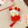 Nuevo Llavero de Peluche Original Hello Kitty Invierno Nuevo Conjunto Cálido Colgante de Bolsa de Regalo Gato Kt