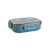 Lonchera de Acero Inoxidable 304, Lonchera de Estilo Coreano de Alta Apariencia para Niños y Adultos, Caja Cuadrada de Gran Capacidad para Comida Rápida con Cubiertos