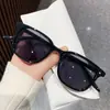 Gafas de Sol para Hombre Marrones Retro Americanas Degradado Gafas de Color Claro para Mujer Montura Cuadrada Simple Gafas Anti-UV Color Atardecer