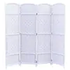 Biombo Plegable Tejido Bambú Tejido Hecho a Mano Divisor de Sala de Estar Biombo Plegable de Entrada Interior Estilo Antiguo Pantalla Móvil Libremente No