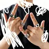 Anillo Retro Hip-Hop para Hombre, Conjunto de Anillos Combinados de Rana, Serpiente, Calavera, Punk Cool, Gótico, Araña para Hombres