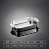 Plato rectangular profundo de acero inoxidable para pescado a la parrilla transfronterizo, Bandeja comercial, Sartén para parrilla, Estufa especial para pescado a la parrilla para cocina de inducción, Sartén antiadherente