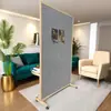 Painel de Mensagens de Cortiça Móvel de Chão, Parede de Fotos com Suporte de Rodízio Universal, Painel de Exibição de Parede com Fundo de Feltro, Tela de Quadro de Avisos