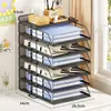 Soporte de Archivos Desplegable para Escritorio Estación de Trabajo de Oficina Estante de Almacenamiento Estantería para Carpetas y Libros Caja de Almacenamiento de Archivos Soporte de Archivos Metálico Offic