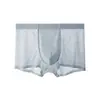 Cueca Masculina de Seda de Gelo 120S Sem Costura e Confortável, Respirável, Toque de Luxo, Boxer Jacquard Liso