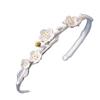 Aretes Collar Anillo de Plata Esterlina 925 para Mujer Cepillado Flor de Cerezo Fresco Elegante Aretes Coreanos Regalo de Cumpleaños para Niñas