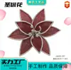 Nuevas decoraciones navideñas transfronterizas, ramas de flores de terciopelo simulado, flores artificiales navideñas de alta gama, flores navideñas para decoración festiva