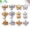 Accesorios de Joyería de Acero Inoxidable Elefante Mariposa Osito Colgante Transfronterizo Hecho a Mano DIY Pulsera Collar Pendientes Colgante Pequeño