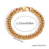Amazon Transfronterizo Popular Redondo Pulido Cifrado Hip-Hop Hebilla de Mezclilla Cadena Cubana de Acero Inoxidable Dorada Pulsera para Hombres