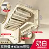 El fabricante suministra estante para toallas de malla plegable de doble capa color bronce de cañón, estante para toallas de baño engrosado montado en la pared sin perforación