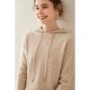 Outono e inverno novo ombro hoodie feminino hoodie solto outerwear cor sólida all-match casual cashmere sweater top