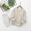 Novo Conjunto de Roupa Íntima Térmica Infantil Outono e Inverno, Conjunto Quente para Meninas, Camada de Base Sem Costura para Meninos, Roupa para Casa, Roupa para Ar Condicionado