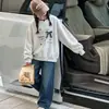 Conjunto de sudadera para niña 2026 nuevo y elegante de estilo coreano informal para niños mayores, diseñado con una prenda superior de dos piezas