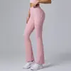 Calça de Yoga com Design de Tiras Cruzadas, Calça Flare, Costas Bonitas, Afina a Cintura, Calça com Formato de Pêssego, Calça Longa Esportiva Casual para Mulheres Ck1382