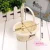 Cesta de Flores Tejida, Cesta de Flores de Tubo de Plástico, Cesta de Mano Estilo Jardín de Ratán, Cesta Infantil para Recoger Verduras al por Mayor E18