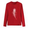 Sudadera Holgada Estampada de Primavera 2023 Cuello Redondo Manga Larga de Algodón Base Fresca Dulce Manga Larga Negra
