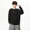 Sudadera con Capucha de Textura Americana para Hombre Otoño Holgada Casual Manga Larga Camiseta Top Versátil Ropa de Otoño Capa Interior Capa Base T