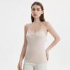Camisola de seda Huaye de verano para mujer, prenda exterior con encaje sexy en la espalda, camisa de seda morera