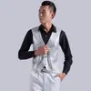 Colete masculino palco coral performance colete de lantejoulas rosa azul preto e branco colete dourado fantasia performance de dança