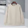 Suéter de manga comprida novo para homens e mulheres, primavera e outono, gola redonda simples, espesso, quente, moda, suéter para roupa de trabalho de garçom