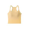 Top de tirantes halter Shenjiang para mujer, Primavera y Otoño, con almohadillas en el pecho, copas fijas, diseño de espalda bonito, espalda cruzada, cuello en V, estilo corto