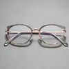 Nuevas Gafas Metálicas Estilo Coreano Ojo de Gato Anti Luz Azul Lisas para Viajes Diarios y Look Natural, Armazón de Gafas Wm89016