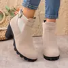 Comercio Exterior Tallas Grandes Botas Pequeñas de Cuero Casuales Cómodas para Mujer Verano Nuevo Estilo Estilo Británico Tacón Grueso Modernas Doc Martens Mujer