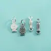 Acessório Pulseira Peixe Koi Prata Esterlina S925 Pingente de Peixe Pequeno Pulseira de Corda Trançada Feita à Mão DIY Pingente de Charme de Peixe Pequeno