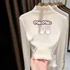 Top de Felpa De Rong Otoño e Invierno para Niños Medianos y Grandes Casual Manga Larga Niña Cuello Semi Alto Adorno de Volantes Camiseta Base para Niñas