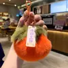 Suerte Colgante de Peluche de Caqui Llavero Adorno Caqui Suerte Colgante para Coche Adorno de Piel Sintética de Conejo Regalo