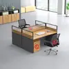 Mobiliario de Oficina Personalizado, Combinación Sencilla y Moderna de Escritorio y Silla para Cuatro o Seis Empleados