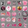 50 piezas de pegatinas de baloncesto para mujer, graffiti rosa, impermeables, para decorar laptops, agendas, equipaje y teléfonos
