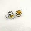 Accesorios de Joyería Hechos a Mano con Cuentas DIY Plata Dorada de Tíbet Color Doble Cuentas de Cubo con Agujero Grande Cuentas Separadoras Cuentas de Buda Accesorios para Rastas Africanas