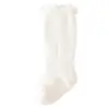 Calcetines Infantiles de Media Pantorrilla con Bordes Fruncidos, Calcetines de Invierno Calientes de Medio Terciopelo para Bebé, Calcetines Lisos para Bebé al por Mayor