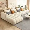Nuevo sofá chaise puff estilo crema para sala de estar, adecuado para varios tamaños de hogares, muebles modulares de esquina, sofá de tela de terciopelo para uso doméstico