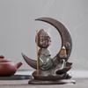 Inciensario de reflujo Zen creativo de gran venta Exquisito quemador de aromaterapia de cerámica de arcilla púrpura Pieza de decoración de incienso para escritorio en casa para interiores