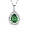 Transmisión en Vivo de Tiktok Dropshipping Collar de Plata S925 Floral Esmeralda Accesorios para Mujer Regalo Cadena para Clavícula Conmemorativa Colgante