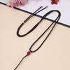 Colar de ágata toro corda trançada jade âmbar pingente pescoço ajustável anel de puxar cordão simples atacado