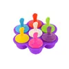 Molde de Picolé de Silicone Molde de Bandeja de Gelo de Silicone Molde de Picolé de 7 Furos Caixa para Alimentos Gelados DIY Molde de Gelo