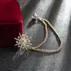 Novedoso Diseño Accesorios de Moda: Broche de Cadena de Estrella de Ocho Puntas Incrustada con Diamantes para Hombre, Broche Sencillo y de Alta Gama para Traje