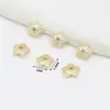 Cuentas Espaciadoras de Cobre Chapado en Oro de 18 Quilates con Forma de Flor para Joyería Hecha a Mano DIY Pulsera Collar Soporte de Cuentas C02