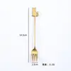 Acero Inoxidable 304 Cuchara de Café para Pez Gato Cuchara para Remover Gato de Dibujos Animados Pez Pequeño Tenedor de Fruta para el Hogar Tenedor de Postre