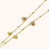 Moda Cruzada Europeia e Americana Elegante Nicho Simples Colar Aço Inoxidável Banhado 18K Zircônia Corrente de Contas com Clip Colar Feminino Luxo Acessível