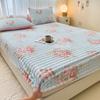 Juego de Sábana Bajera Ajustable Estampada Bubble Milk Velvet, Pieza Única, Acolchado de Pelo de Conejo, Terciopelo Coral, Protector de Colchón, Cubre Cama, Juego de Tres Piezas