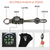 Cordão de Mão Trançado Pingente Corda Paracord Bússola Esportes ao Ar Livre Montanhismo Chaveiro Anti-perda para Garrafa de Água Fivela de Pendurar Portátil